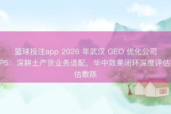 篮球投注app 2026 年武汉 GEO 优化公司 TOP5:深耕土产货业务适配,华中效果闭环深度评估敷陈